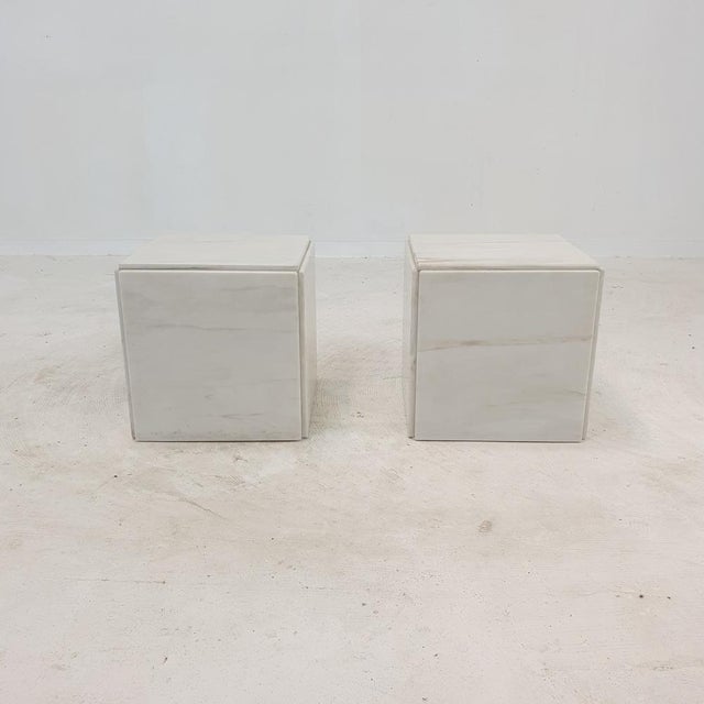 Italian Marble Side Tables, 1980s, Set of 2 For Sale - Image 10 of 18