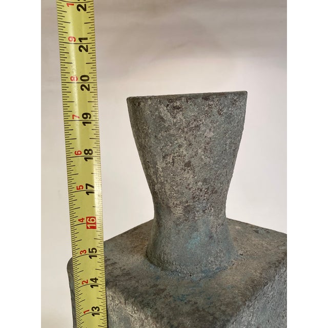 Large Slab Built Volcanic Glaze Architectural Pottery Vase, 1959 For Sale - Image 11 of 13