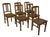 Art Deco Oak & Cane Dining Chairs, 1930s, Set of 6 For Sale