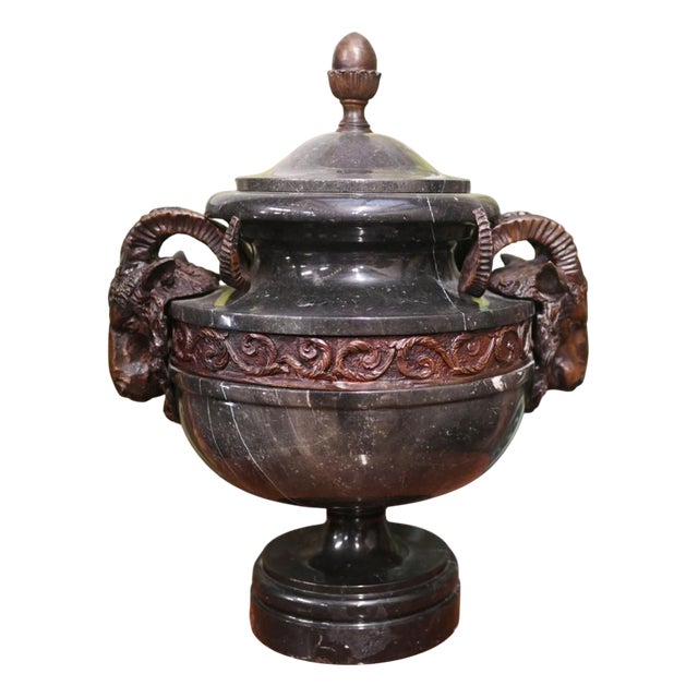 Classical French Marble Lidden Urn For Sale