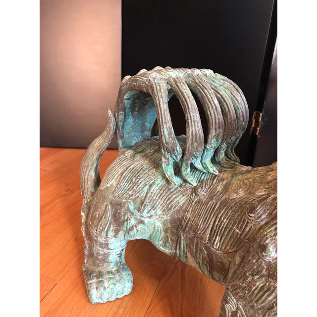 Monumental Antique Chinese Bronze Indoor Outdoor Foo Dogs - a Pair For Sale In Boston - Image 6 of 12