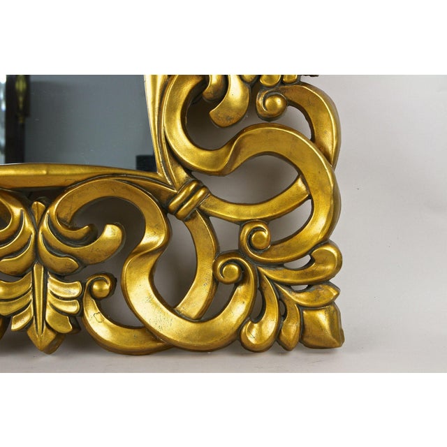 1970s Florentine Gilt Lacquered Wall Mirror, Italy, 1970s For Sale - Image 5 of 18