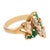 Vintage Diamond Emerald 14k Yellow Gold Cocktail Ring, Size 6 For Sale - Image 4 of 7