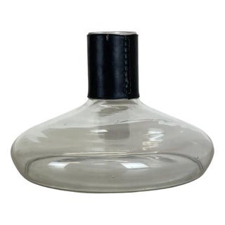 Large Glass Decanter with Leather Handle from Carl Auböck, Austria, 1950s For Sale