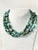 Lovely, multi strand, turquoise necklace with sterling silver clasp. Length: 18"