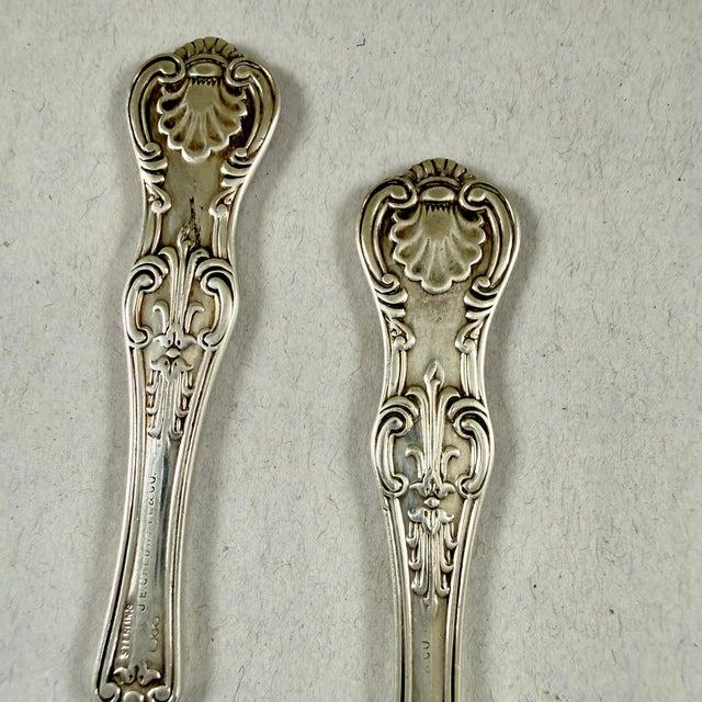 Metal Antique J.E.Caldwell Kings Pattern Sterling Silver Spreaders, Set of Two For Sale - Image 7 of 9