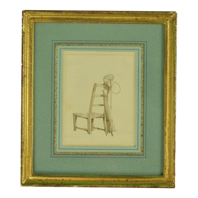 Late 18th Century Paull Sandby, r.a. Ink & Wash on Paper of a Chair For Sale