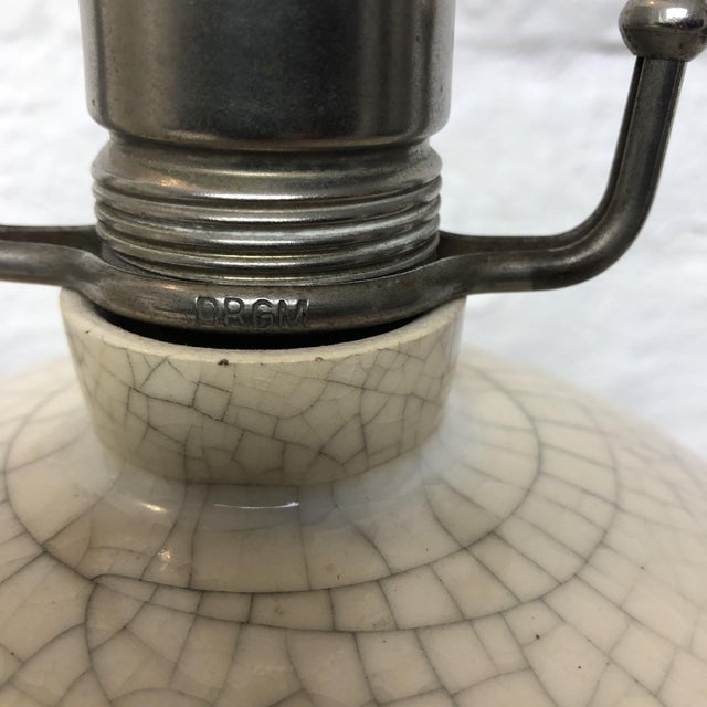 Vintage Table Lamp with Crackle Glaze, 1930s For Sale - Image 5 of 9