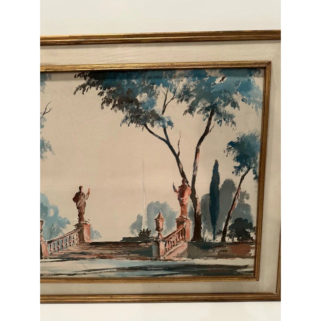 Painting on Canvas of Formal Garden by John Hulse For Sale - Image 4 of 10