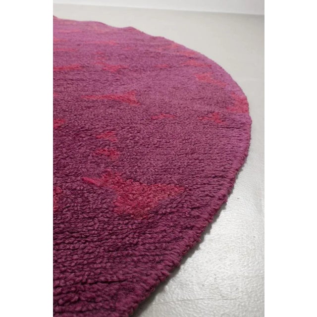 Large Round Purple Rug For Sale - Image 5 of 6