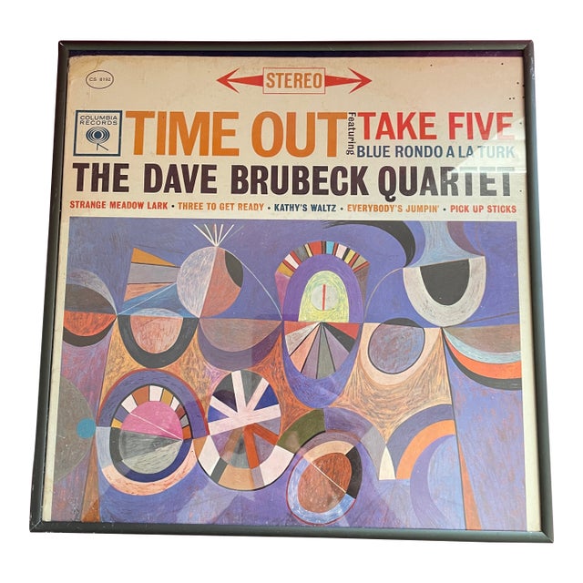 Vintage Framed Dave Brubeck Quartet “Time Out” Album Wall Art For Sale