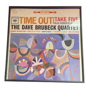 Vintage Framed Dave Brubeck Quartet “Time Out” Album Wall Art