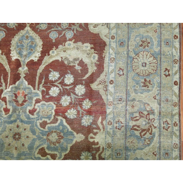 Late 20th Century Late 20th Century Fancy Burgundy Persian Tabriz Rug For Sale - Image 5 of 6