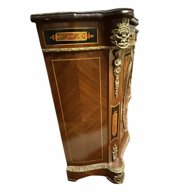 Pair of Circa 1800s Napoleon III Style Marquetry Cabinets For Sale - Image 9 of 15