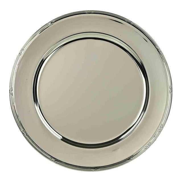 1970s Vintage Silver Plated Serving Plate, Italy, 1970s For Sale - Image 5 of 5