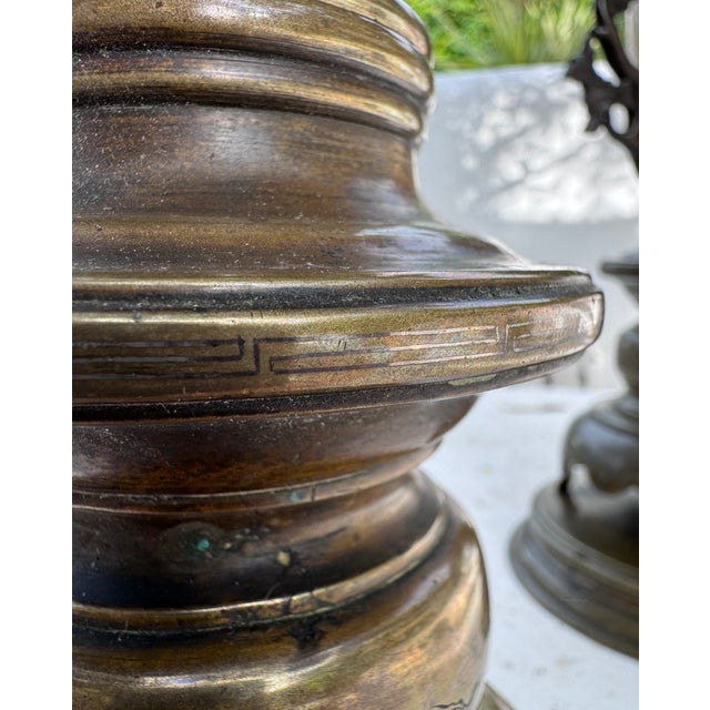 Meiji Shibuichi Vases, Set of 2, in Good conditions. Designed before 1890