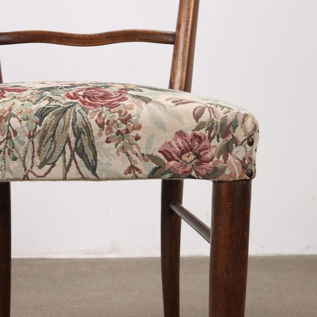 Vintage Chairs in Ash and Fabric, 1950s, set of 7 For Sale - Image 5 of 11