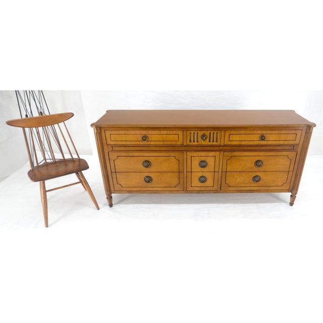 Baker Fruitwood 72" Long 9 Drawers Dresser Credenza Cabinet MINT! For Sale - Image 13 of 18