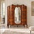 Baroque Venetian Hand-Carved Walnut & Burl Walnut Wardrobe with Mirror, 1910s For Sale - Image 10 of 13