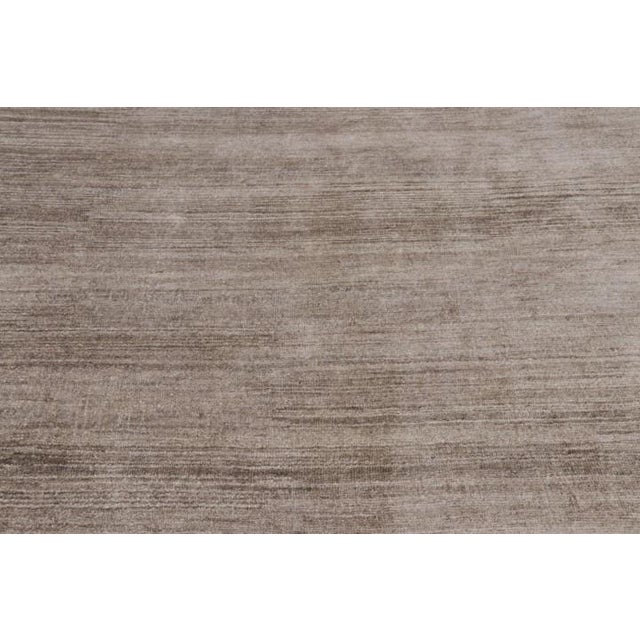 Rug & Kilim Rug & Kilim’s Oversized Modern Textural Rug in Brown, White and Beige Striae - 10x22 For Sale - Image 4 of 8