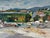 Blue Robert Mendoze Original Oil Painting, French Coastal Harbor, Signed and Dated 1967, Framed For Sale - Image 8 of 11