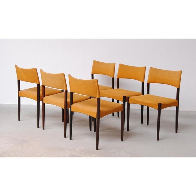Danish Rosewood Dining Chairs by Ejnar Larsen and Aksel Bender Madsen, 1960s, Set of 6 For Sale - Image 4 of 9