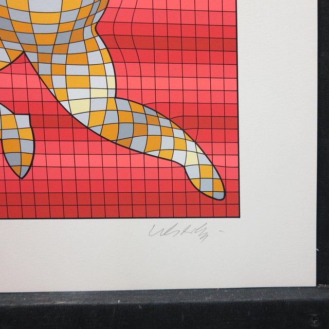 Vintage Victor Vasarely the Tennis Player LTD Serigraph, Hand Signed Art Limited Edition For Sale In Denver - Image 6 of 8