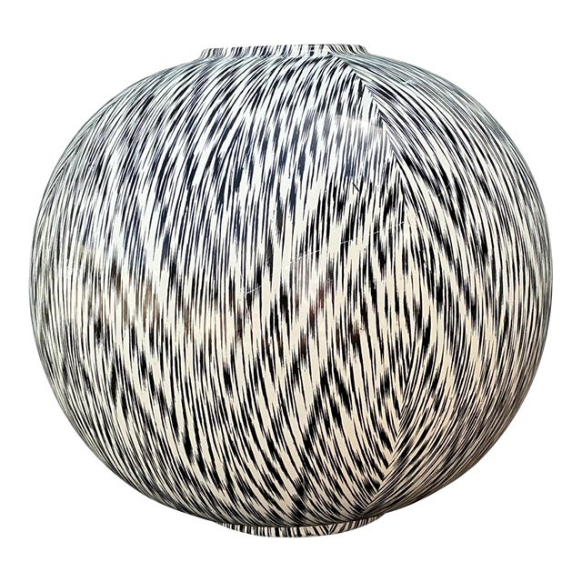 Vintage Italian Bellini Glazed Ceramic Geometric Vase For Sale