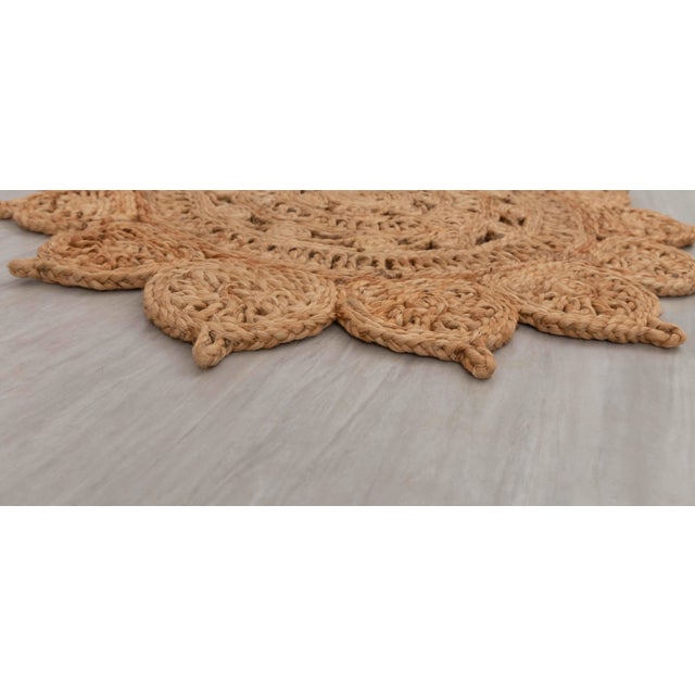 Handwoven Natural Jute Round Rug -4 Foot For Sale - Image 6 of 10
