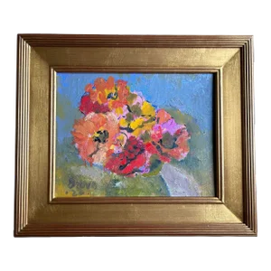 Original Impressionist Oil Painting on Canvas of Floral Still Life by Margaret Grove