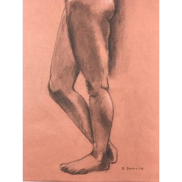 1960s Vintage Original Drawing of a Standing Nude Woman by Barbara Dahlin For Sale - Image 5 of 9