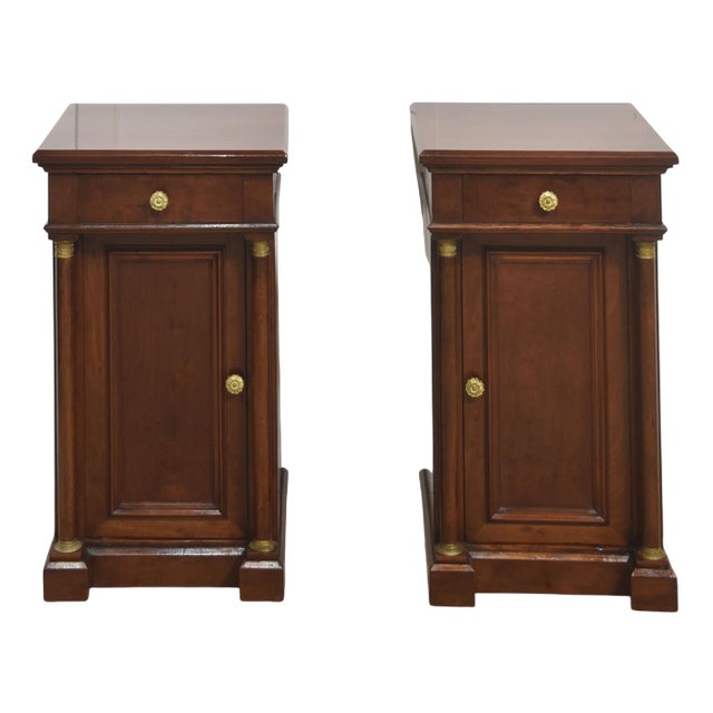 Empire Style Mahogany Bedside Cabinets, 1890s, Set of 2 For Sale