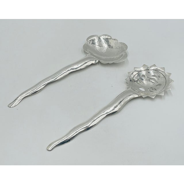 Mexican 1980s Emilia Castillo Sun & Cloud Serving Utensils, Hand Signed, Mexican Modern Design For Sale - Image 3 of 18