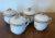 Set 4 antique early 19th century Chinese export porcelain pot de creme or syllabub cups for the American Federal market....