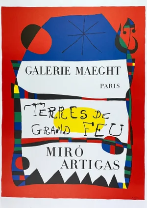 1956 Original Joan Miró - Terres De Grand Feu Lithograph