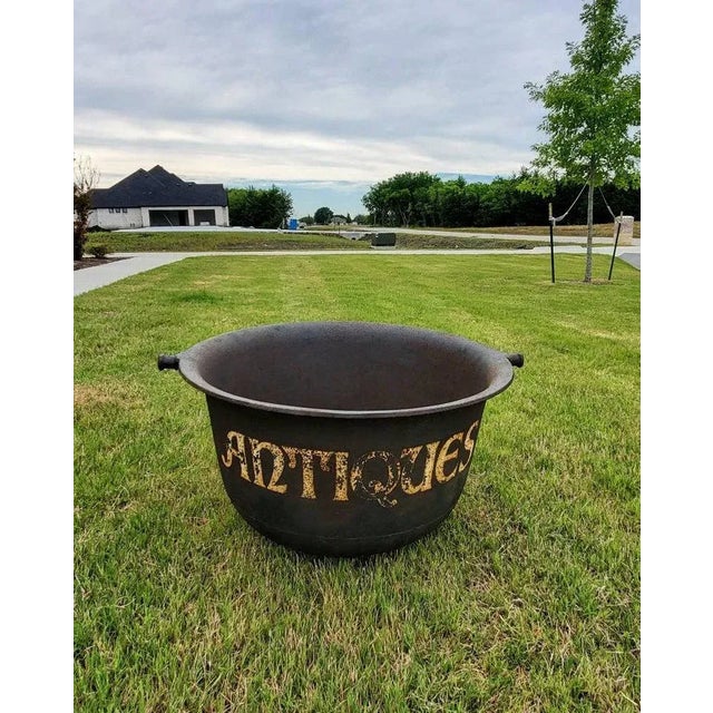 Large Antique Cast Iron Cauldron Pot For Sale - Image 10 of 11