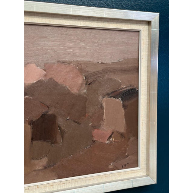 Mid-Century Modern Rolf Magnusson, Muted Landscape, 1950s, Oil on Canvas, Framed For Sale - Image 3 of 18