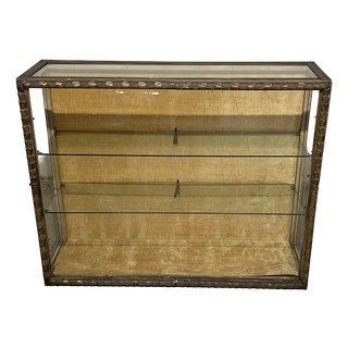 Vintage Display Cabinet with Carved and Gilded Wooden Frame, 1940s For Sale