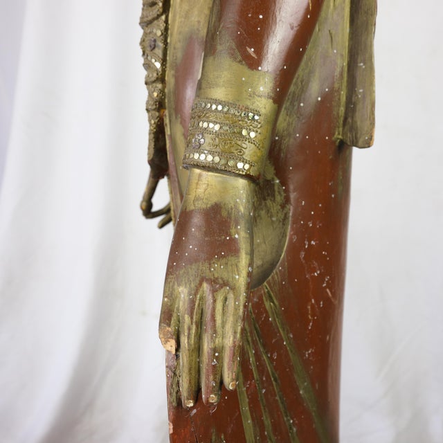 Brown 20th Century Thai Burmese Mandalay Style Woodcarving Buddha Statue For Sale - Image 8 of 12