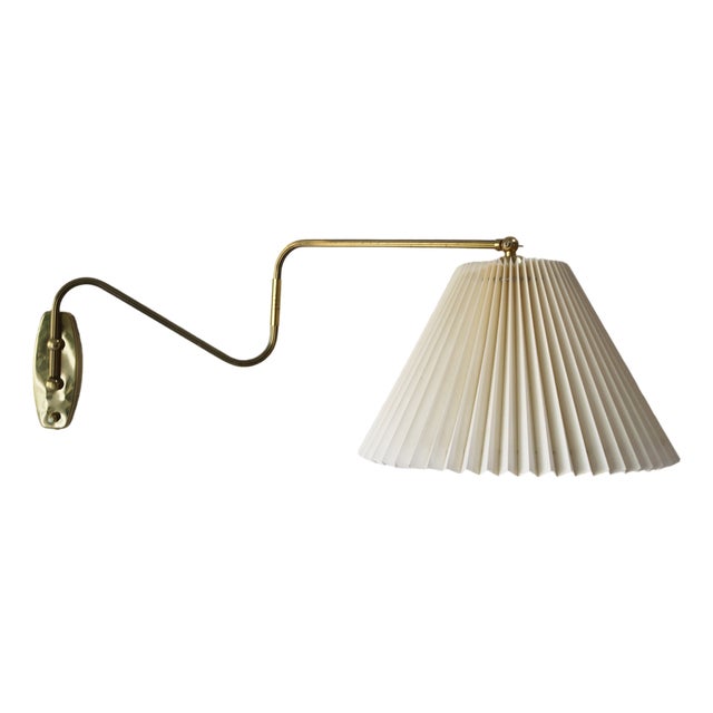 Vintage Danish Brass Wall Lamp, 1950s For Sale