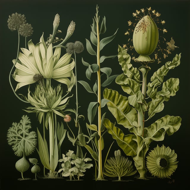 This fine art print reproduces a beautifully detailed 19th-century botanical illustration depicting an elegant arrangement...