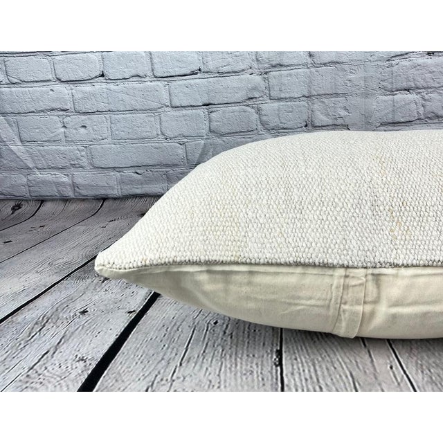 16 x 24 Hemp Pillow Turkish Cushion Natural White Pillow Cushion Cover For Sale - Image 4 of 4