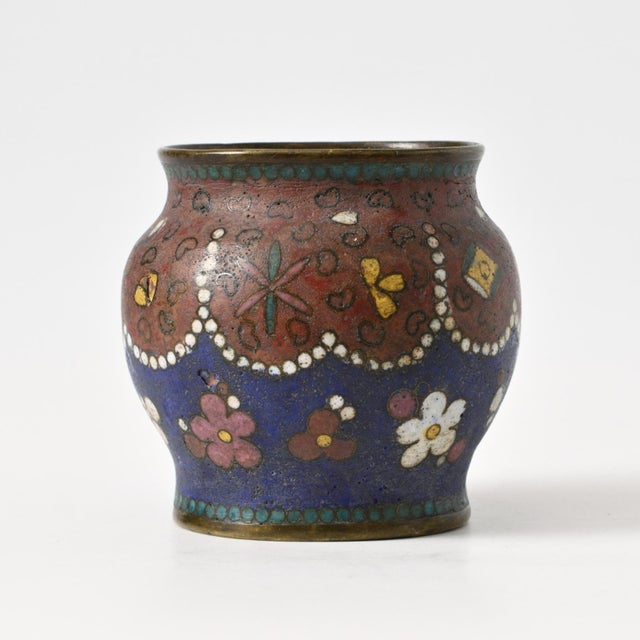 Japanese Cloisonne Enamel Vase, 1800s For Sale - Image 6 of 10