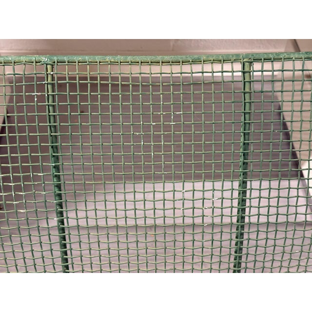 1960s Woodard Sculptura 3 Pieces Wire Set in Wonderful Green Faded Paint For Sale - Image 16 of 18