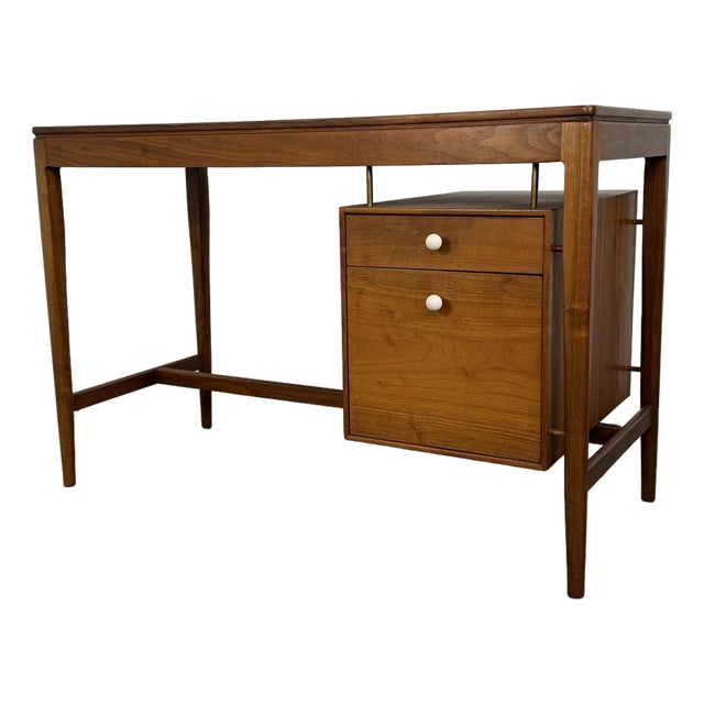 Mid Century Modern Kipp Stewart for Drexel Declaration Walnut Writing Desk For Sale