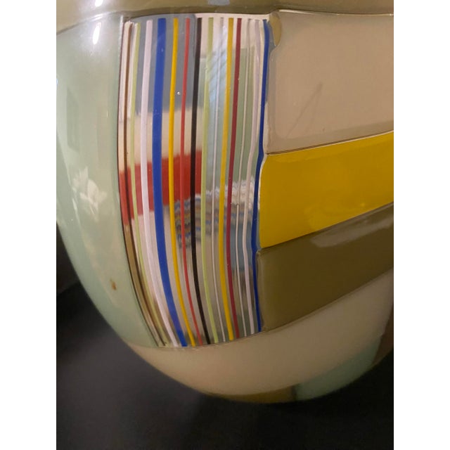 Glass Robin Mix Patchwork Color Block Glass Vase For Sale - Image 7 of 9