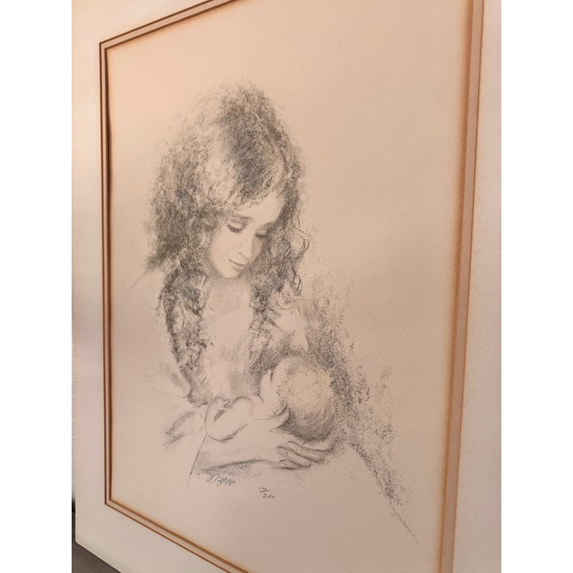 1970s 1970s Marilyn Zapp Signed Limited Edition "Mother & Child" Lithograph - 14/300 For Sale - Image 5 of 5