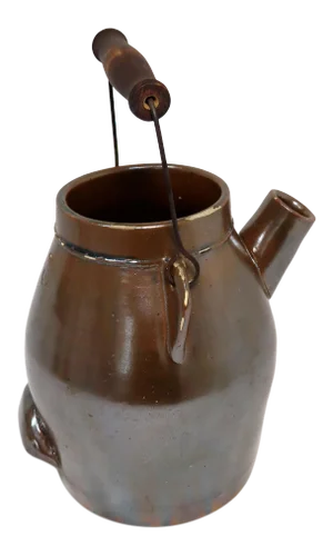Antique American Primitive Stoneware Batter Pail - Jug Circa 1880s