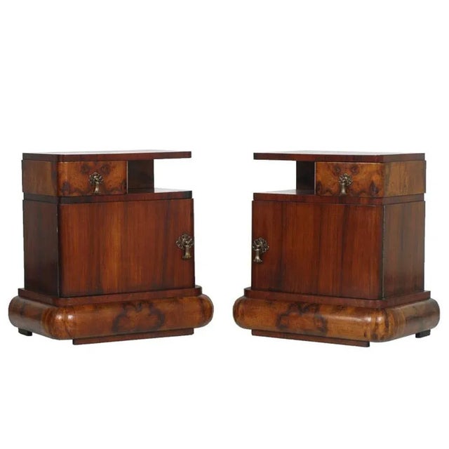 Walnut Burl Nightstands, Set of 2 For Sale - Image 6 of 6