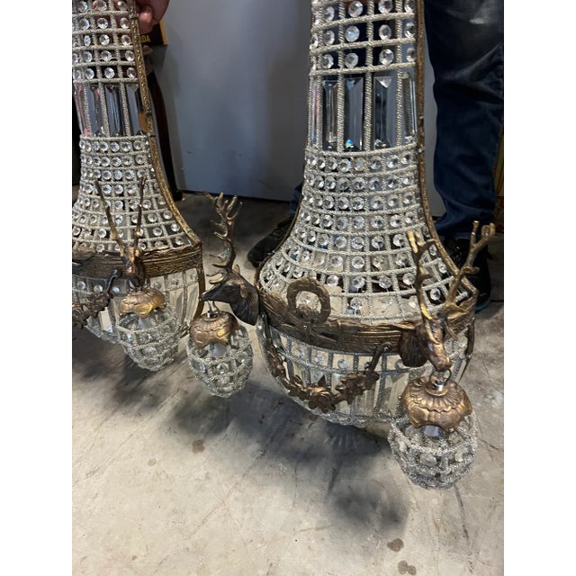 Metal Pair of 1990s Deer Head Bronze Sconces For Sale - Image 7 of 9